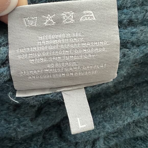 Women's Blue Cable Knit Cardigan - Picture 8 of 11